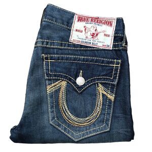 Vintage True Religion Jeans Size 36 RAINBOW BILLY Blue